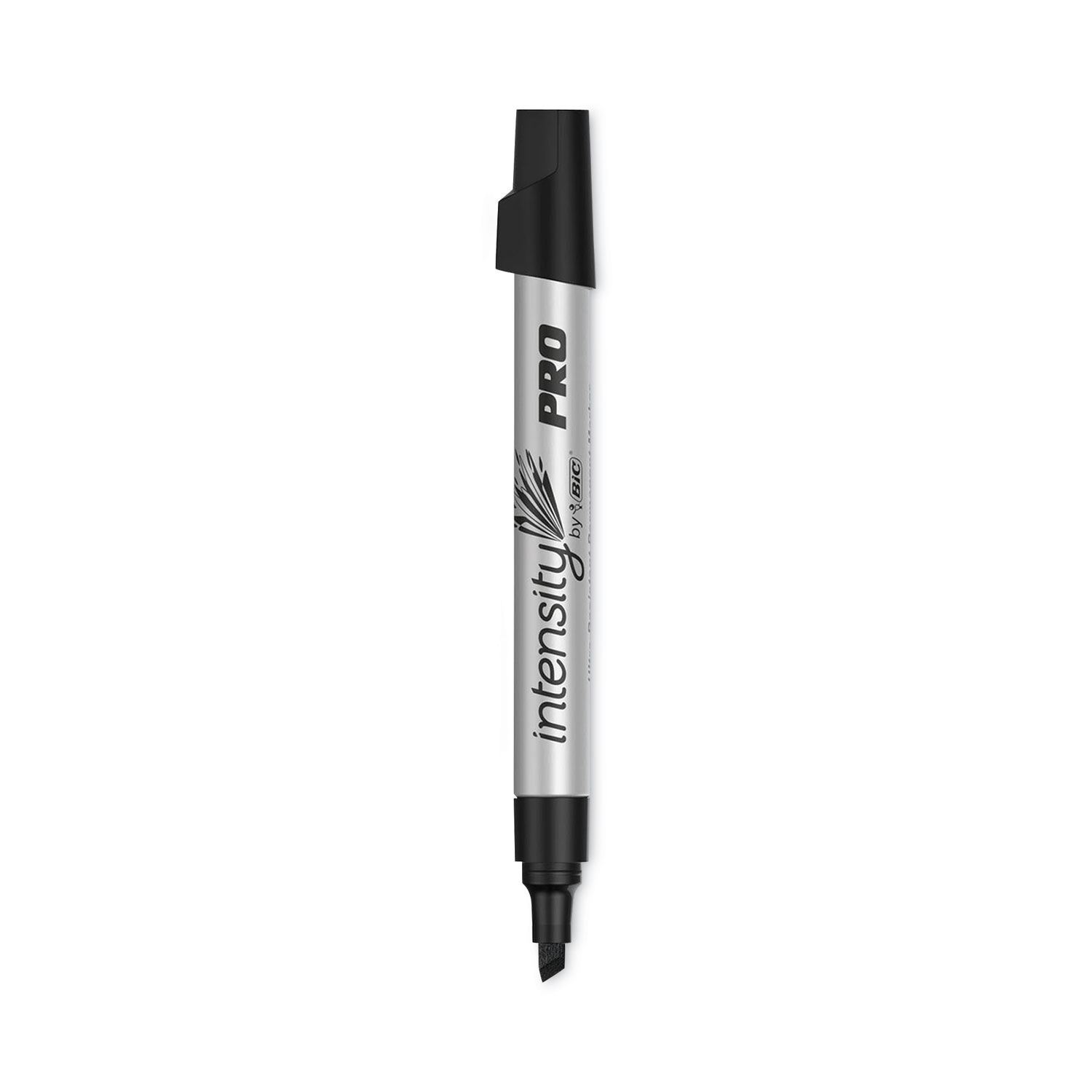 Intensity Metal Pro Permanent Marker, Broad Pro Chisel Tip, Black, Dozen