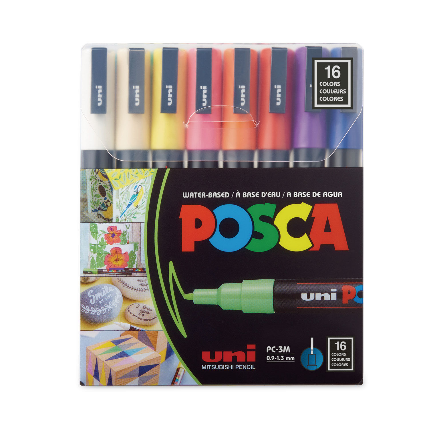 Uni POSCA Marker Pen PC-3M Fine Set of 16 Assorted