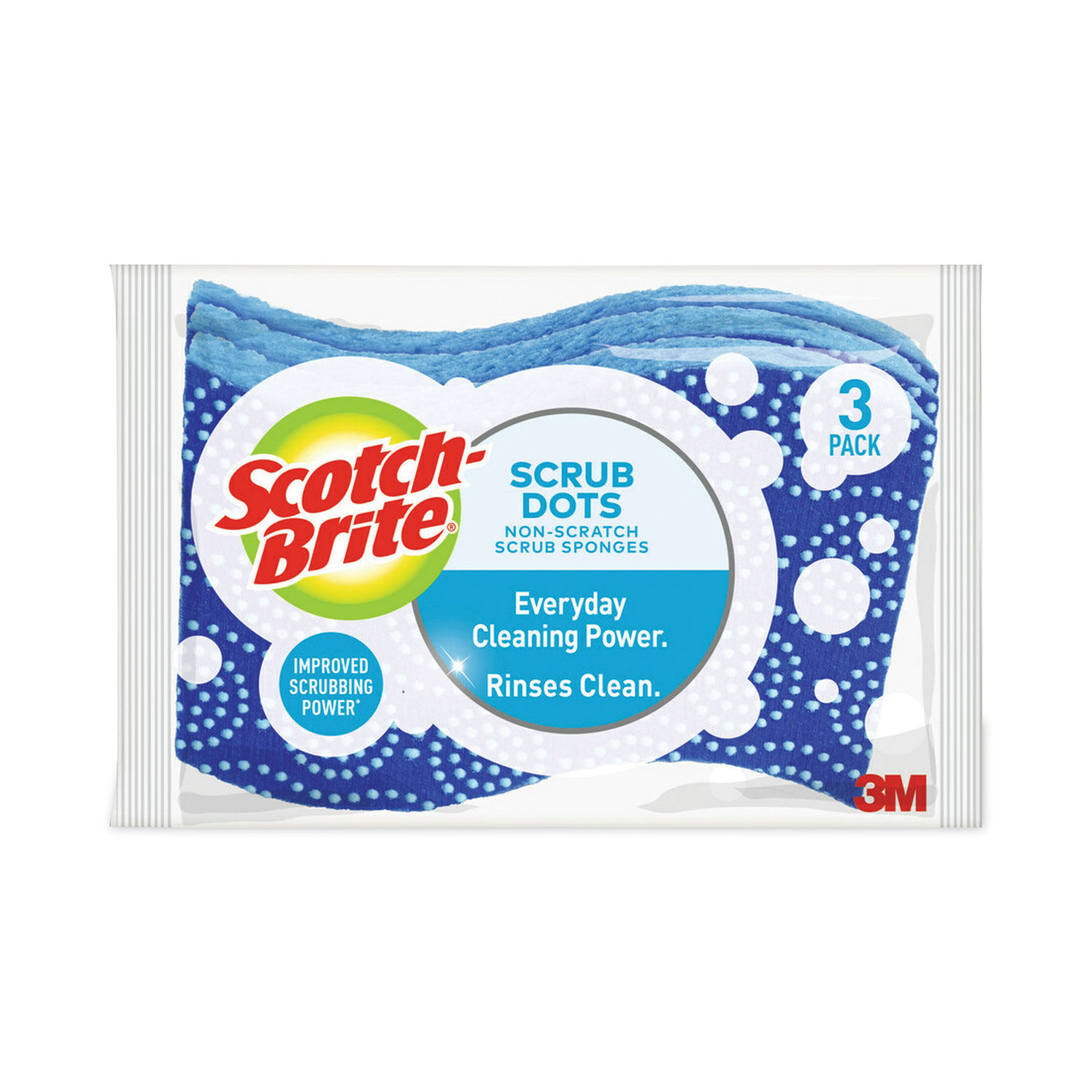 Scotch Brite Scrub Sponges, Non Scratch, 3 Pack 3 Ea, Cleaning Tools