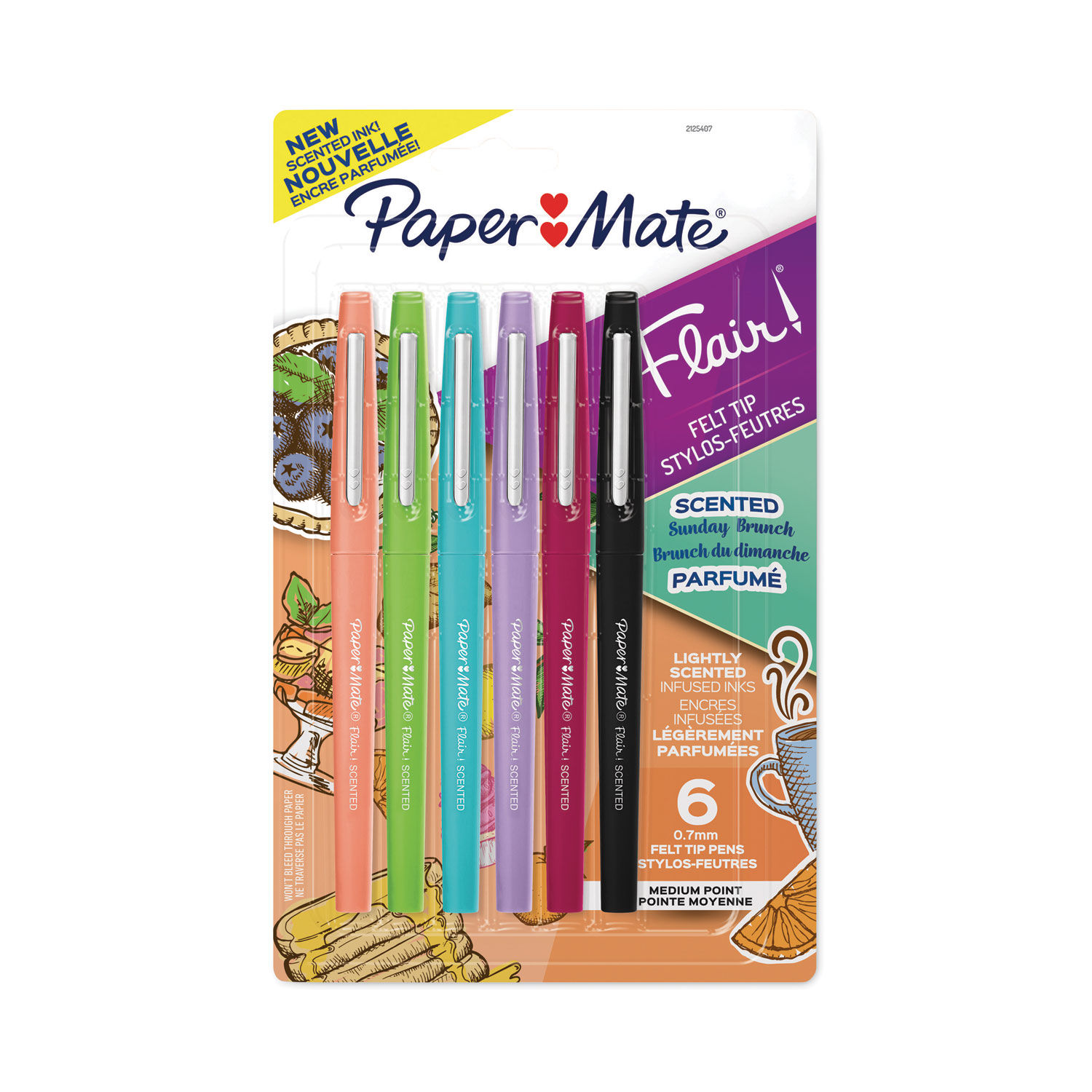 PaperMate Flair Felt Tip Pens 0.7mm tip Pastel 12 Pack