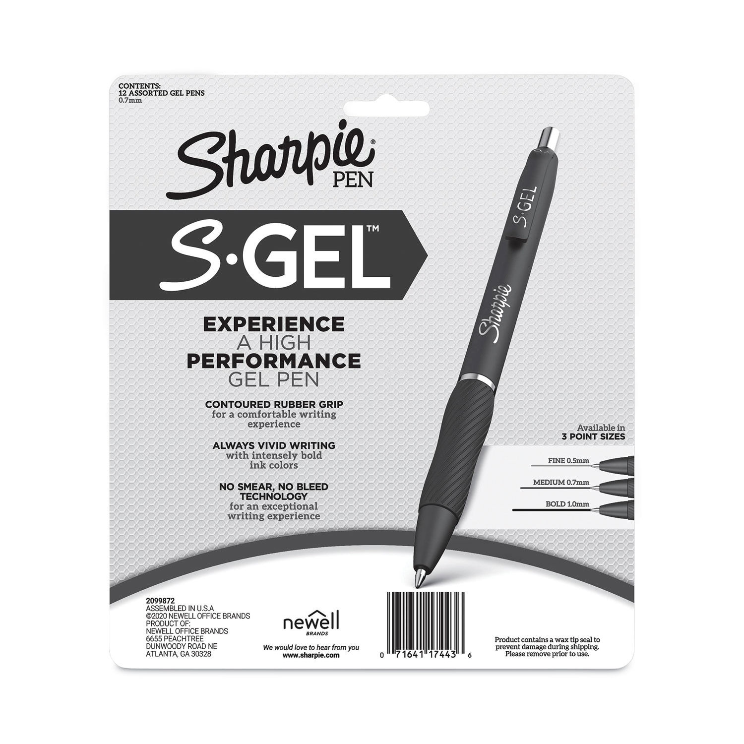  Sharpie S-Gel, Gel Pens, Bold Point (1.0mm), Black Ink