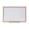 UNV43619 - Deluxe Melamine Dry Erase Board, 36 x 24, Melamine White Surface, Oak Fiberboard Frame