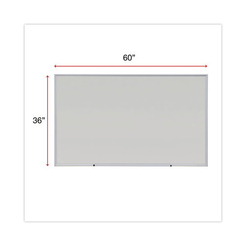 Dry Erase Board with Aluminum Frame, 36 x 24, Melamine White Surface,  Silver Aluminum Frame