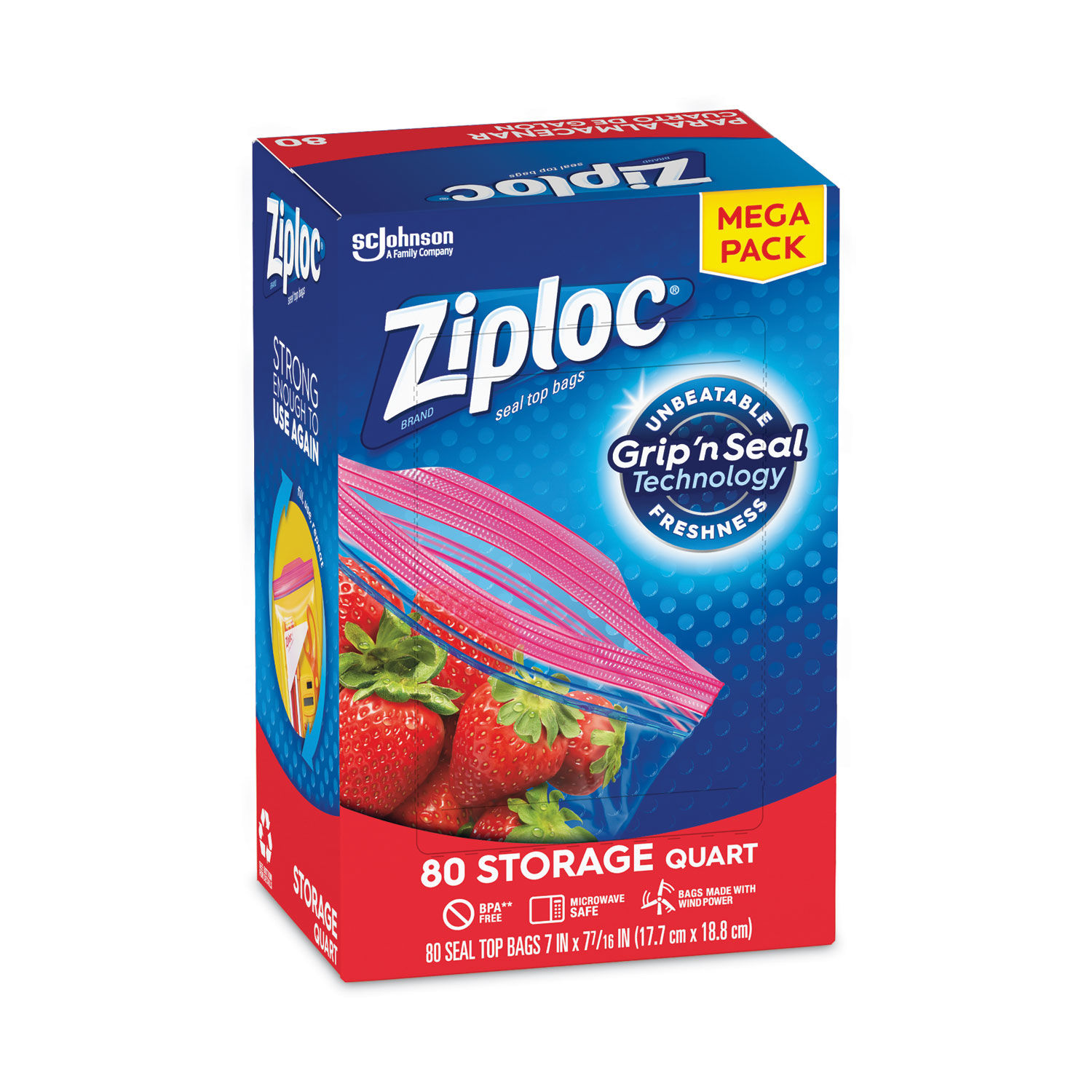 Ziploc Seal Top Bags, Storage, Quart 24 ea, Plastic Bags