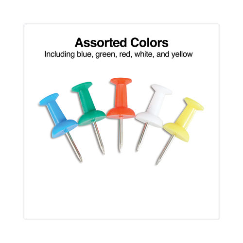 Colored Push Pins Plastic Assorted 3/8 400/Pack Universal