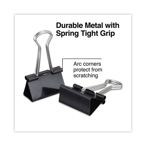 Binder Clips, Large, 2 Wide, 1 Capacity, Black, Box Of 12