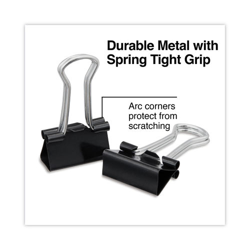 Universal Binder Clips, Small, Black/Silver, Dozen