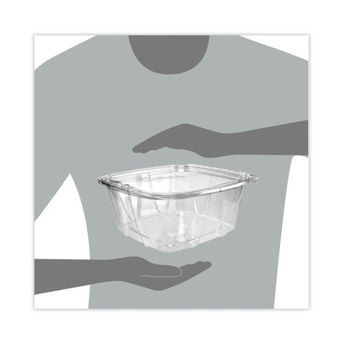 6 32 oz. Recycled Plastic Square Container, Clear, 360 ct.