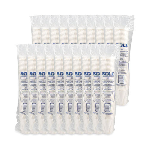 Solo Polycoated Hot Paper Cups with Handles 8 oz. White 20 sleeves of 50  cups. 1000 per Case Sold by the Case - Office Depot