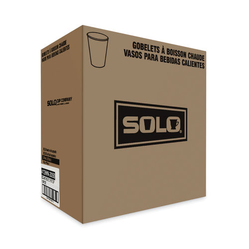 Solo 412WN: Single-Sided Poly Paper Hot Cups, 12 oz, White, 50 / Bag