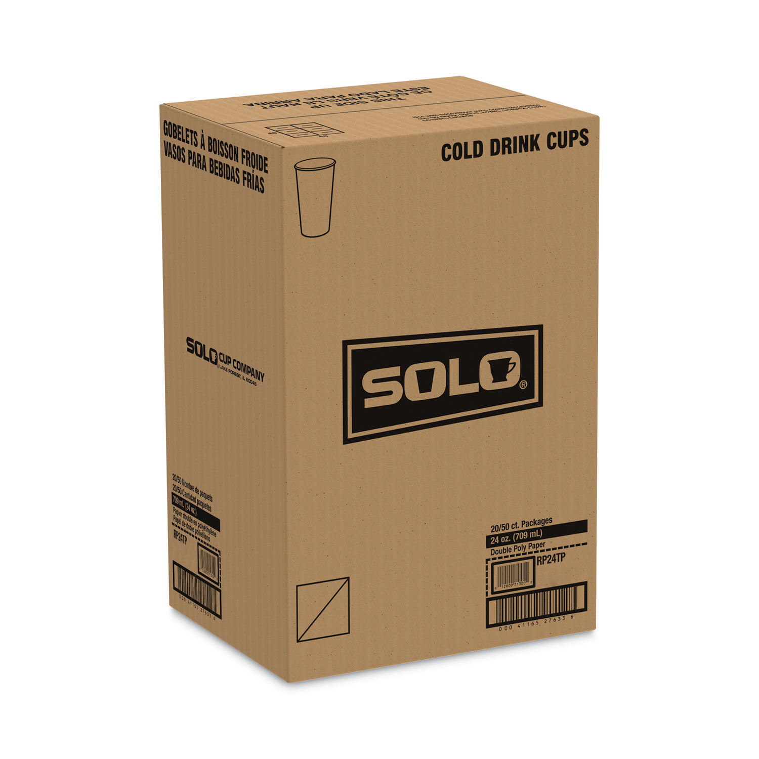 RP24TP-S Solo 24 Oz. Double Sided Poly Paper Cold Cups