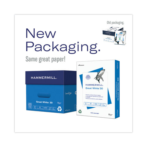 Hammermill Great White 30 Recycled Print Paper 92 Bright 20lb 8.5