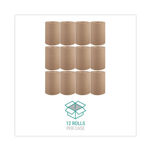 Paper Towel Rolls, Natural, 8 x 350 ft, 12 Rolls per Case