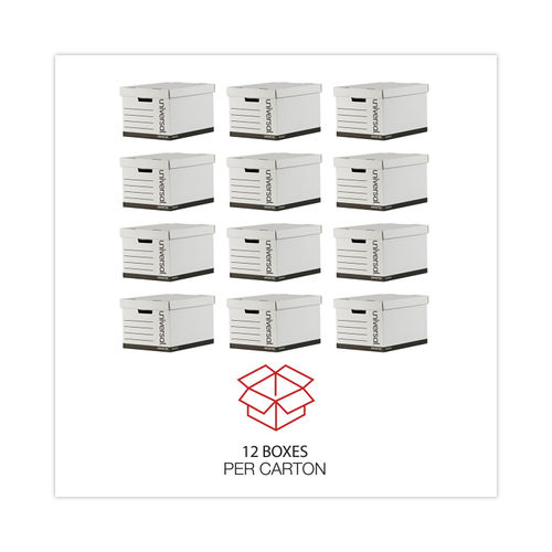 Office Depot Brand Quick Set Up Medium Duty Storage Boxes With Lift Off Lids  And Built In Handles LetterLegal Size 15 x 12 x 10 60percent Recycled  WhiteBlue Pack Of 12 - Office Depot