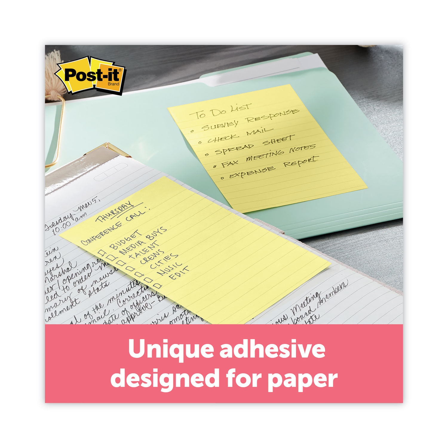 3M Post-it Notes, Original Pads, 3 x 3 Inches, 100 Sheets per Pad, 2-Pack, Canary (MMM654YW)