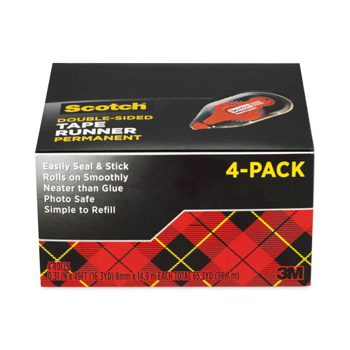 Scotch Adhesive Dot Roller, 0.31 x 49 Feet (6055), 6 Pack