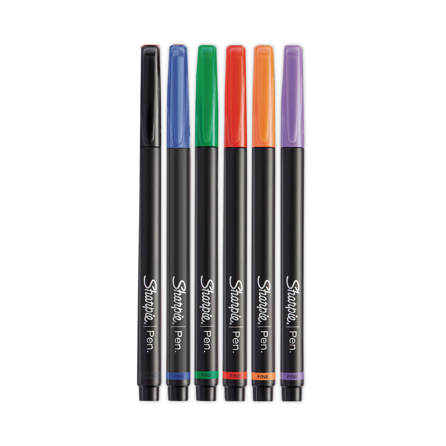 Sharpie Pens, Fine Point, 0.8 Mm, Black Barrels, Assorted Ink Colors, Pack  of 12, AP Certified Nontoxic, Quick Drying Ink