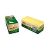 MMM654R24CPCY - Original Recycled Note Pad Cabinet Pack, 3" x 3", Canary Yellow, 75 Sheets/Pad, 24 Pads/Pack