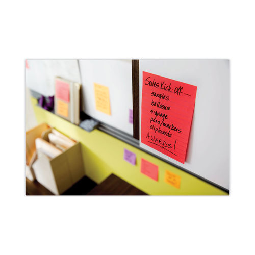 Post it Super Sticky Notes 4 in x 4 in 6 Pads 90 SheetsPad 2x the Sticking  Power Playful Primaries Colors Lined - Office Depot