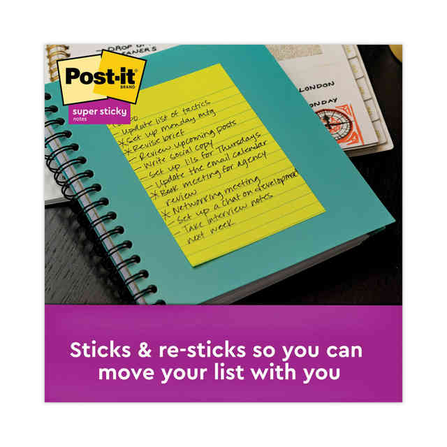 Post-it® Super Sticky Full Adhesive Notes, 3 in. x 3 in., Energy Boost  Collection, 4 Pads/Pack