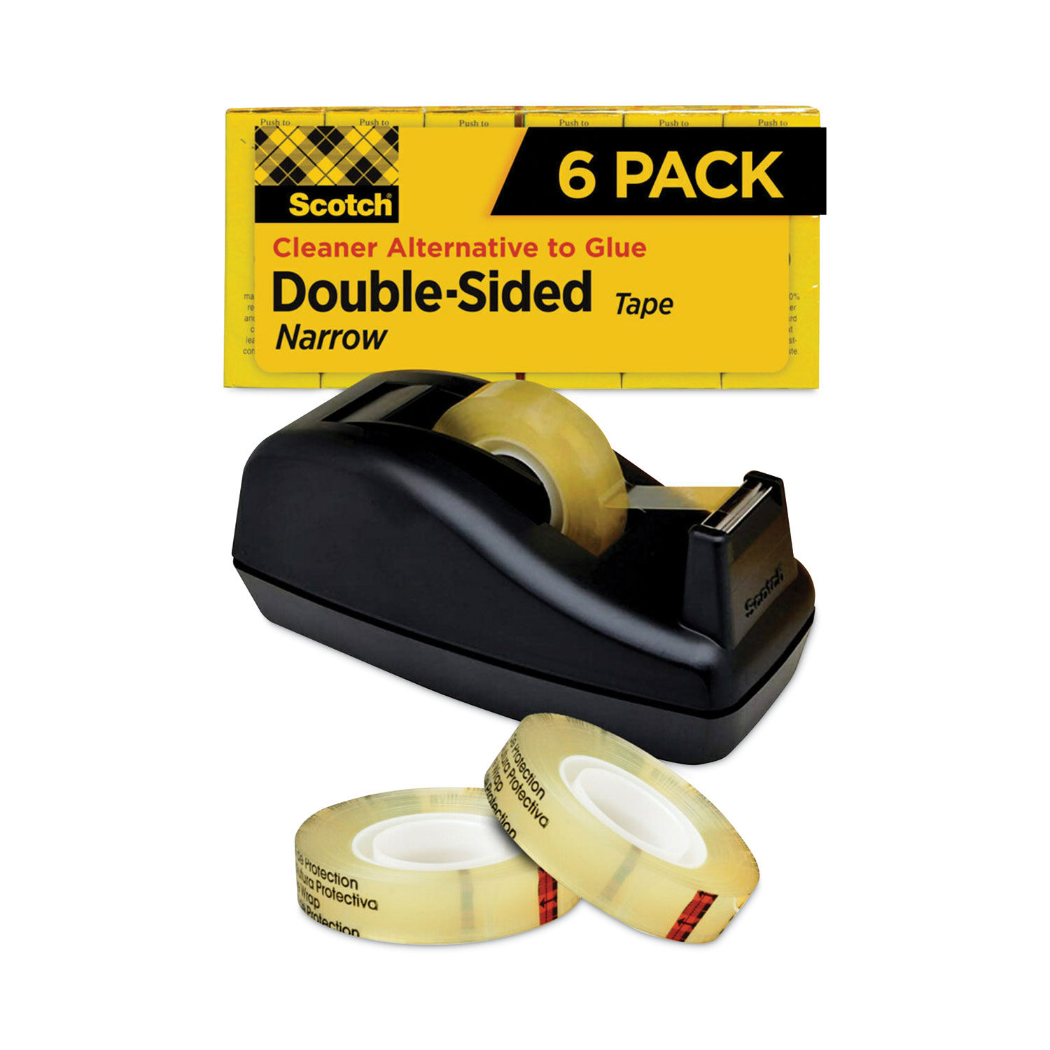 Scotch Double Sided Tape 12 x 500 Clear Pack Of 6 Rolls - Office Depot