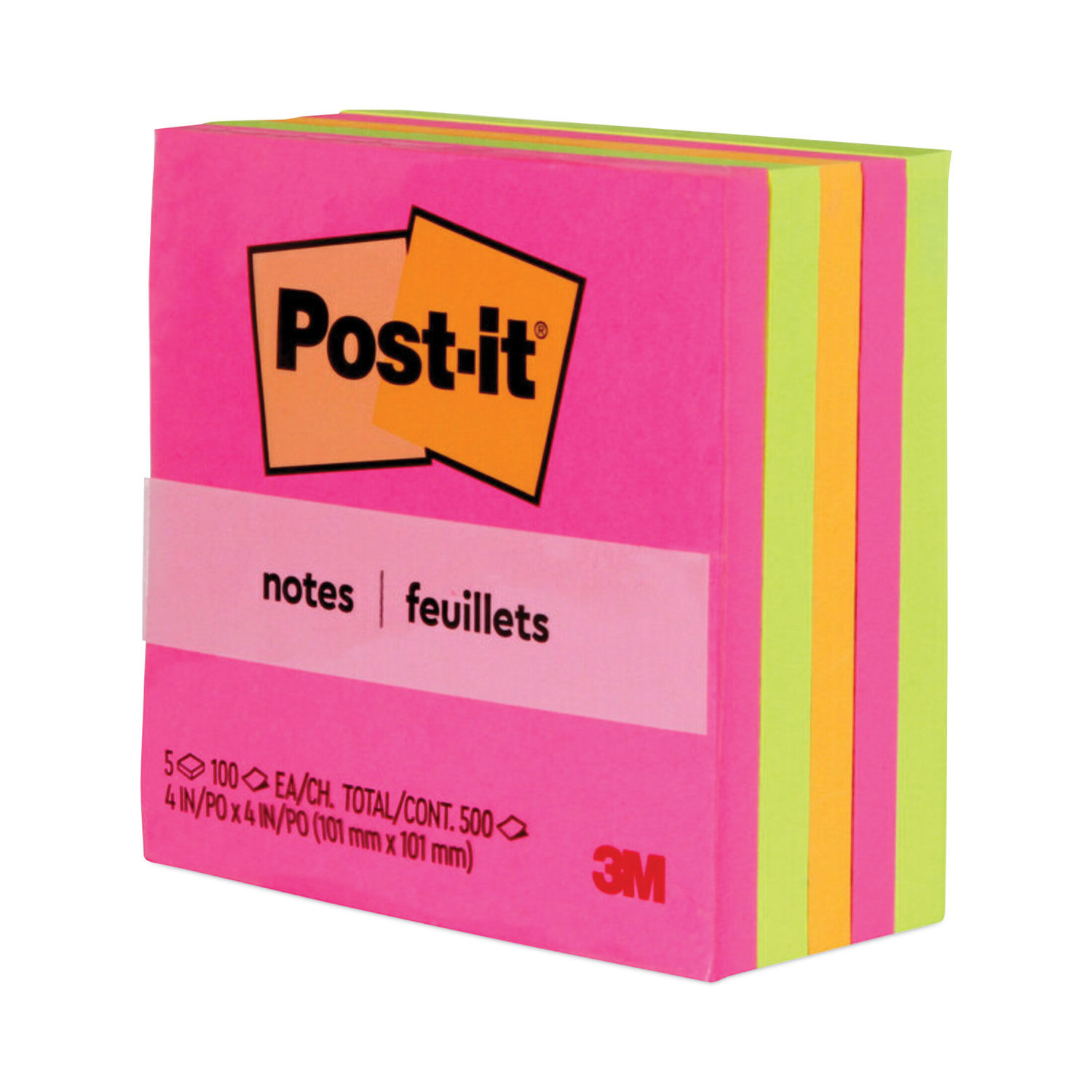 Post it® Notes, 500 Total Notes, Pack Of 5 Pads, 4 x 6, Lined,  Poptimistic Collection, 100 Notes Per Pad