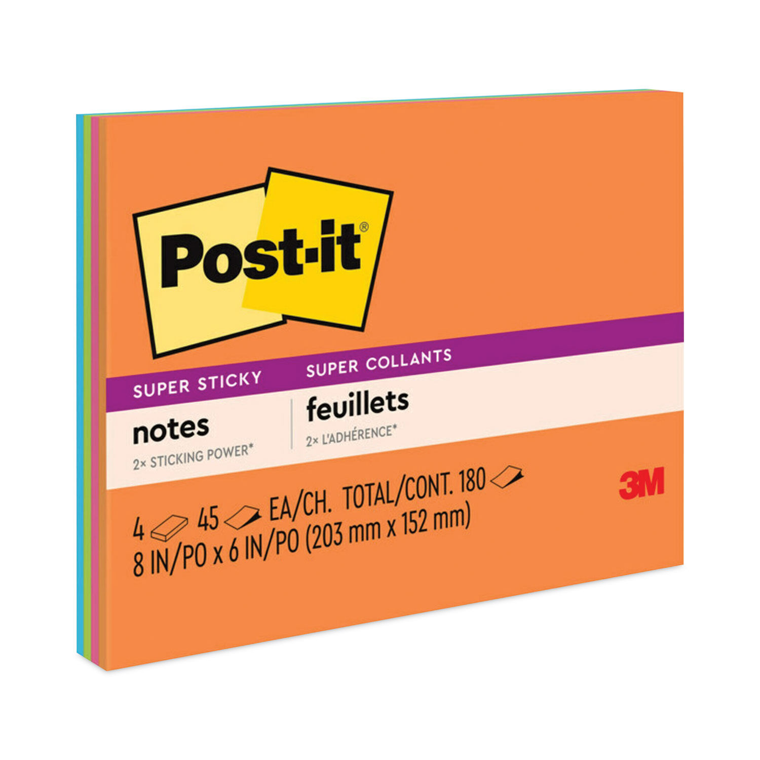 Meeting Notes in Energy Boost Collection Colors by Post-it® Notes Super  Sticky MMM6845SSP