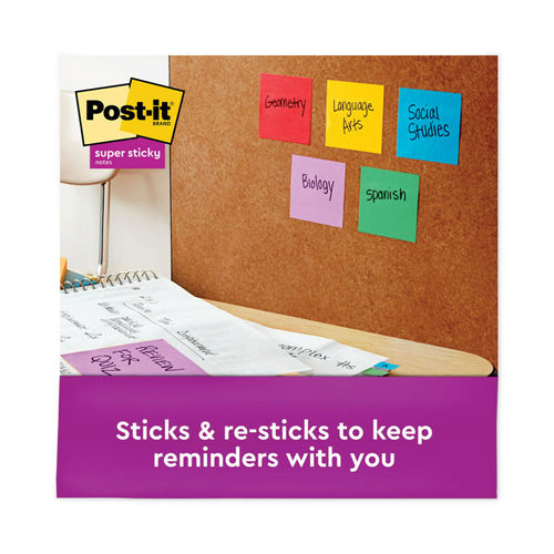 Post it Super Sticky Notes 3 in x 3 in 24 Pads 70 SheetsPad 2x the Sticking  Power Playful Primaries Collection - Office Depot