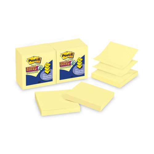 Post-it Super Sticky Notes, 3 x 3, Assorted Colors, 90 Sheets per Pad, Pack of 12 Pads