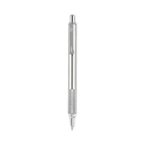 Zebra F 701 Stainless Steel Retractable Ballpoint Pen Fine Point 0.7 mm  Silver Barrel Black Ink - Office Depot