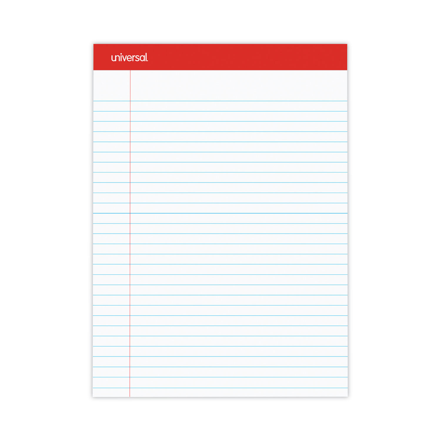 Perforated Ruled Writing Pads, Wide/Legal Rule, Red Headband, 50 White 8.5  x 11.75 Sheets, Dozen