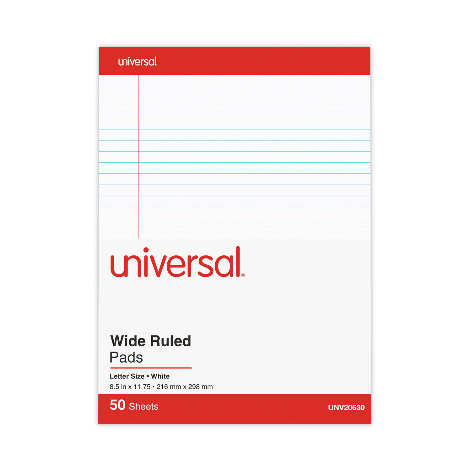 Universal® Scratch Pads, Unruled, 8-1/2 x 11, White, 6 1