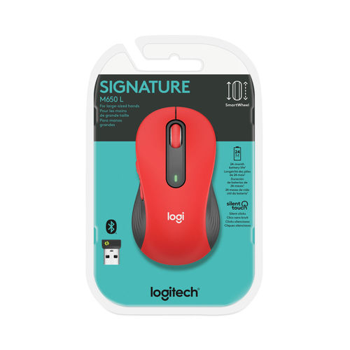 Logitech Signature M650 L Left Wireless Mouse - for Large Sized Left Hands,  2-Year Battery, Silent Clicks, Customizable Side Buttons, Bluetooth