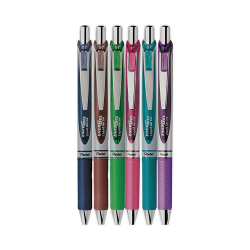 EnerGel RTX Refillable Liquid Gel Pen, (0.7mm) Assorted Ink 12-pk