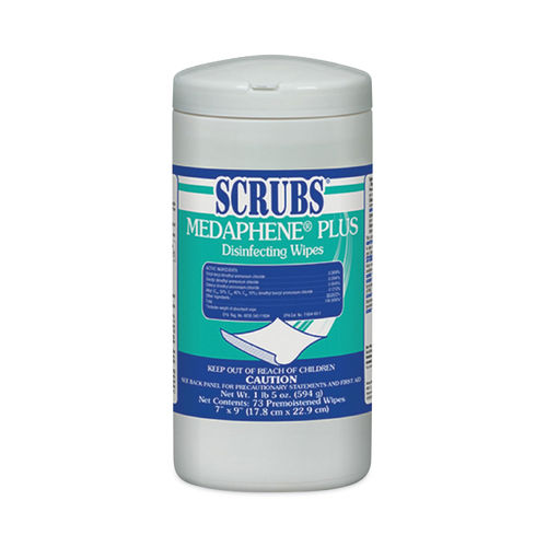 SCRUBS Stainless Steel Cleaner Wipes: Canister, 30 ct Container Size, Ready  to Use, Citrus, 6 PK