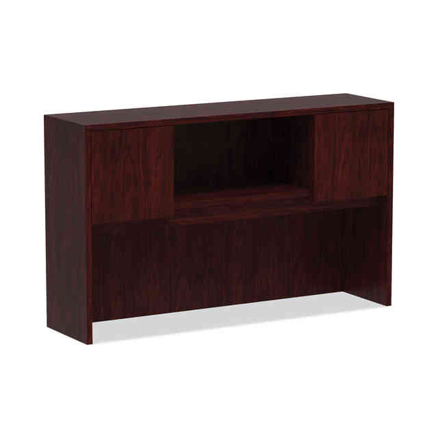Alera Valencia Series Hutch with Doors, 4 Compartments, 58.88w x 15d x 35.38h, Mahogany Alera Valencia Series Hutch with Doors, 4 Compartments, 58.88w x 15d x 35.38h, Mahogany