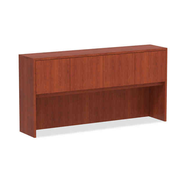 Alera Valencia Series Hutch with Doors, 4 Compartments, 70.63w x 15d x 35.38h, Medium Cherry Alera Valencia Series Hutch with Doors, 4 Compartments, 70.63w x 15d x 35.38h, Medium Cherry