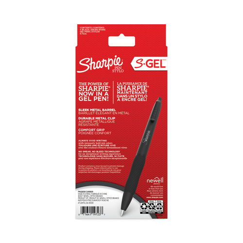 Sharpie S-Gel S-Gel Premium Metal Barrel Gel Pen, Retractable, Medium 0.7  mm, Black Ink, Champagne Barrel, Dozen