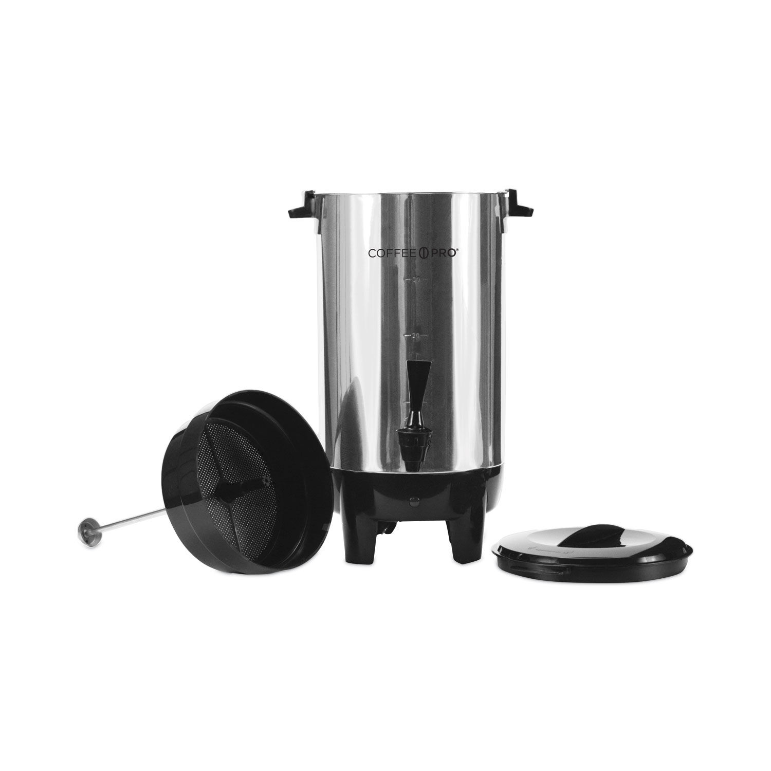 Coffee Pro CP30 30 Cup Urn, w/ Filter Basket, 10-Inch x10-Inch x15-Inch , 3  Prong, STST