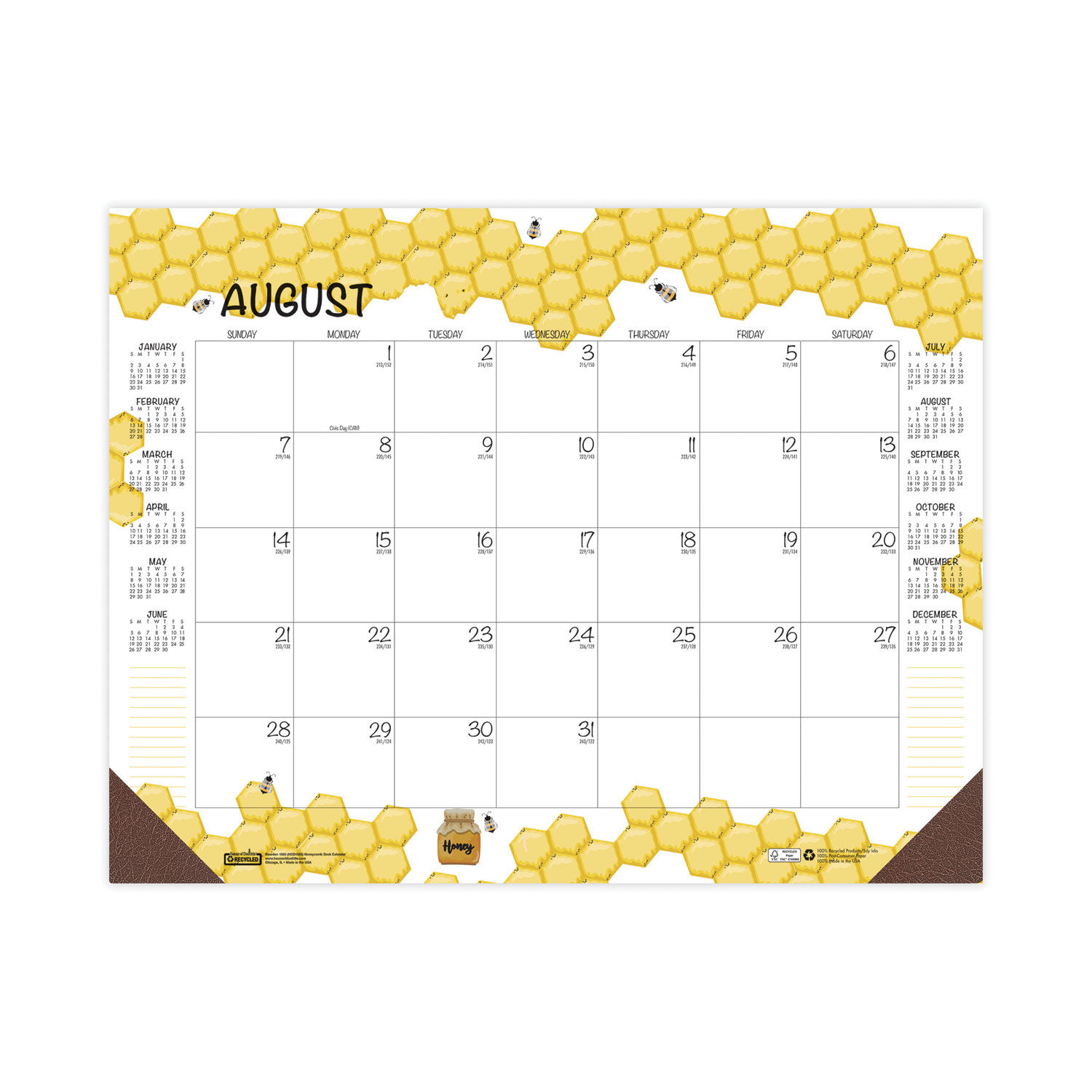 Recycled Honeycomb Desk Pad Calendar by House of Doolittle™ HOD1565 |  OnTimeSupplies.com