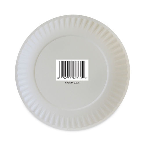 AJM Packaging Gold Label Coated Paper Plate, White, 6 - 12 pack, 100 each