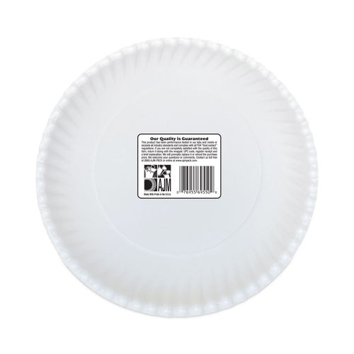 AJM Packaging Gold Label Coated Paper Plate, White, 6 - 12 pack, 100 each