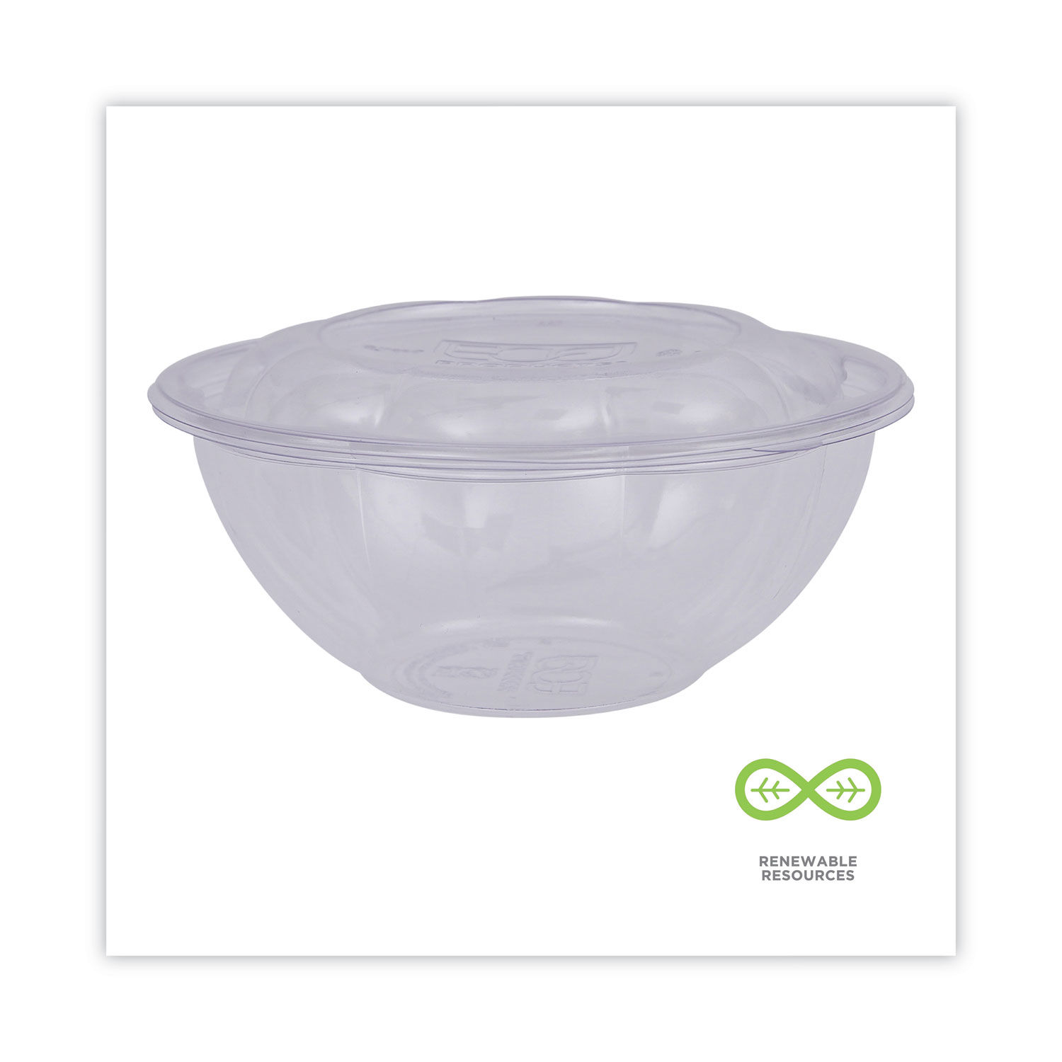 Choice 24 oz. Clear Plastic Salad Bowl with Lid - 150/Case