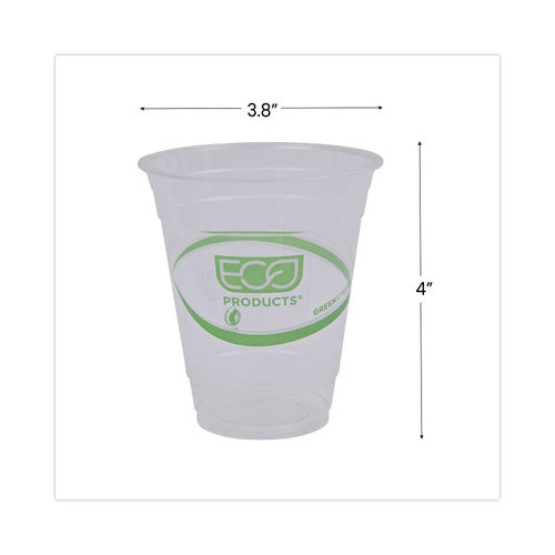 Disposable Plastic Cups, Green Colored Plastic Cups, 12-Ounce