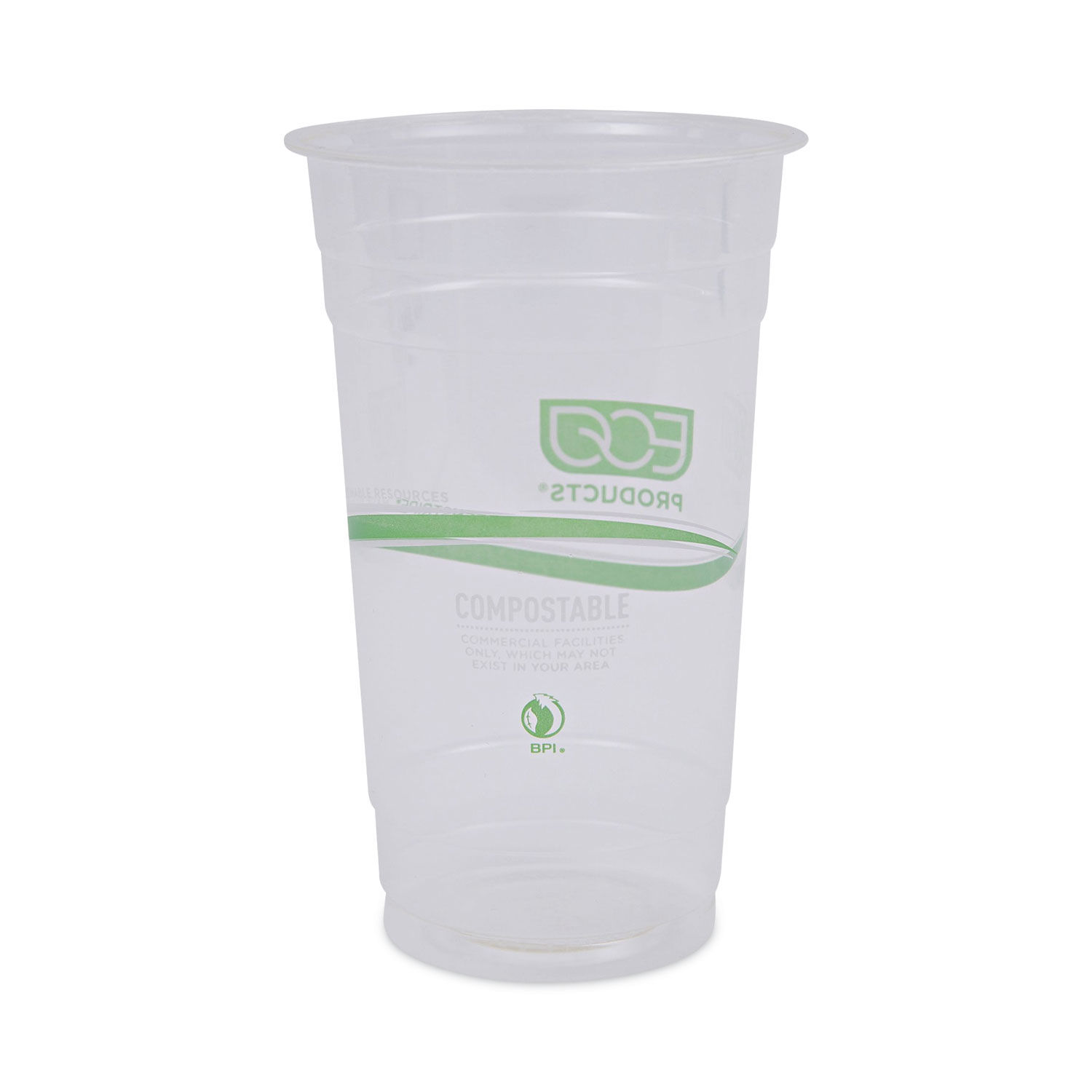 Biodegradable PLA Plastic Cups with Dome/Flat Lids, Clear/Iced