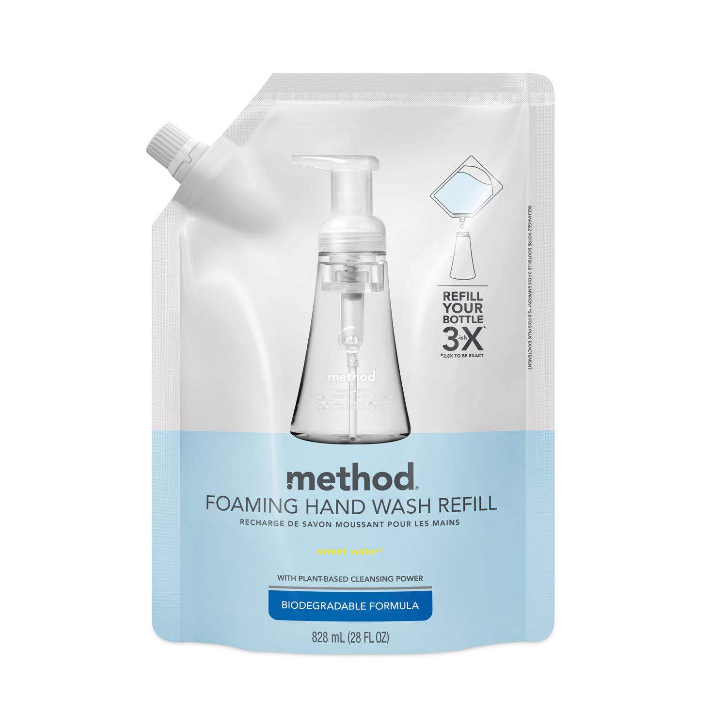 Method Foaming Hand Soap Refill, Orange Ginger, Recyclable Bottle,  Biodegradable Formula, 28 fl oz (Pack of 4)