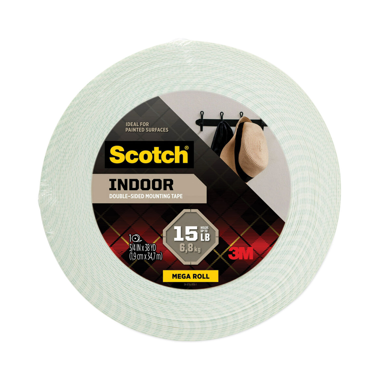 3M Scotch Double Sided Office Tape, Permanent, 0.5 x 250 - 3 pack