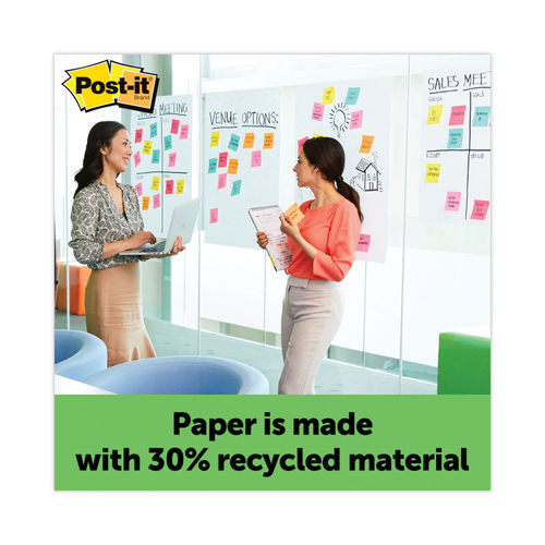 Post-it Easel Pads Super Sticky Vertical-Orientation Self-Stick Easel Pad  Value Pack, Green Headband, Unruled, 25 x 30, White, 30 Sheets, 6/Carton  (559RPVAD6)