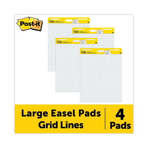 Post-it Notes Super Sticky Grid Notes, 4 x 6, White - 6 pack, 50 count each