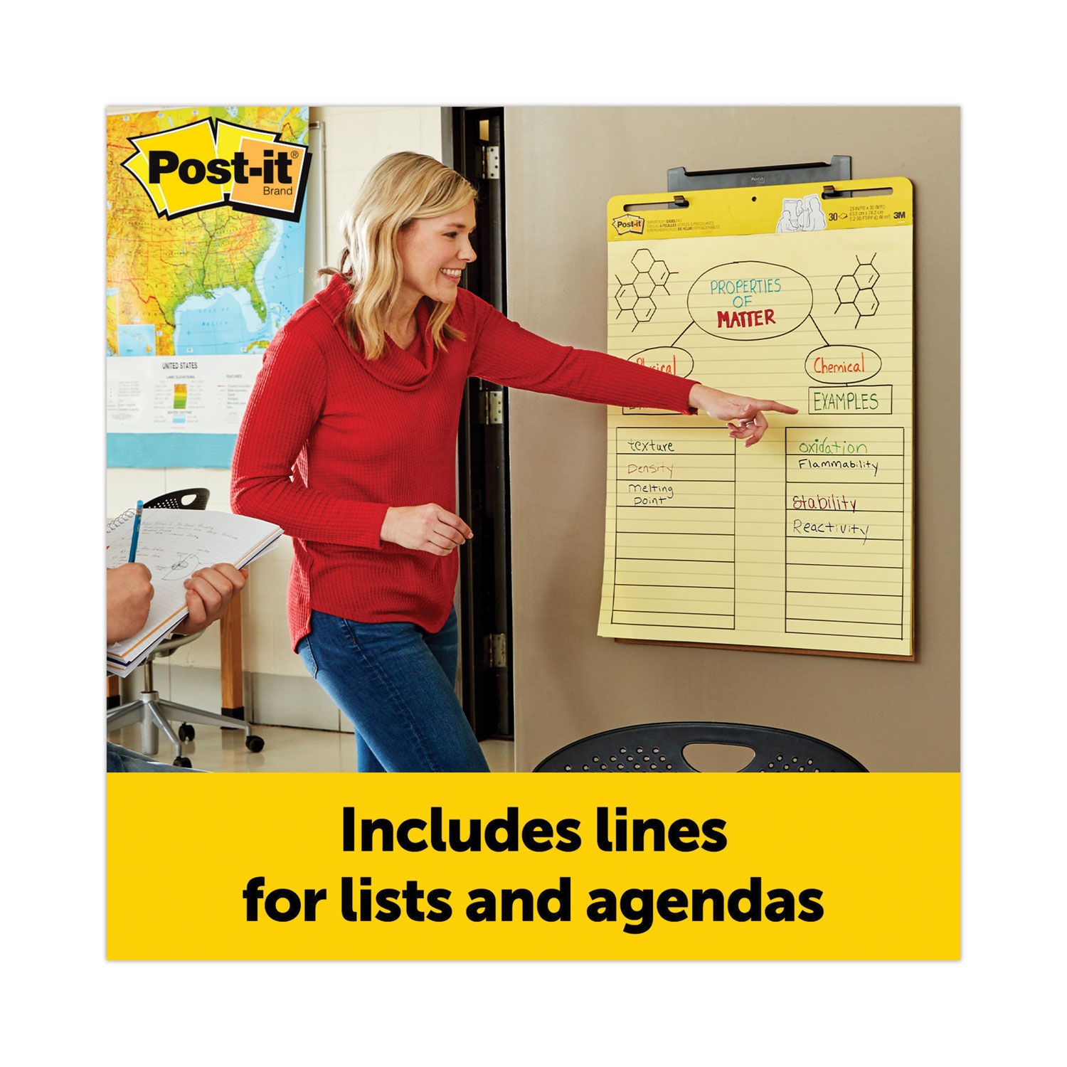  Post-it Super Sticky Easel Pad, 25 in x 30 in Sheets, Yellow  Paper with Lines, 30 Sheets/Pad, 4 Pads/Pack, Great for Virtual Teachers  and Students (561 VAD 4PK) : Sticky